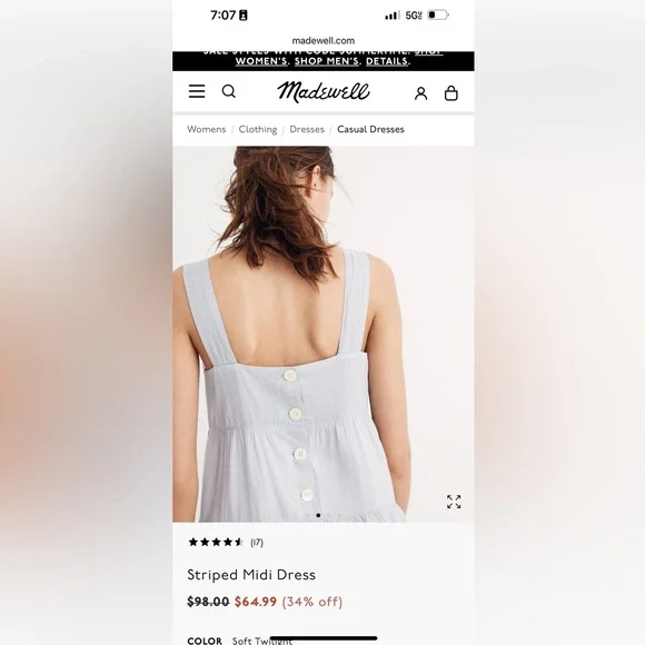 Madewell amazing summer dress, lined. Great condition very light. - Picture 10 of 11